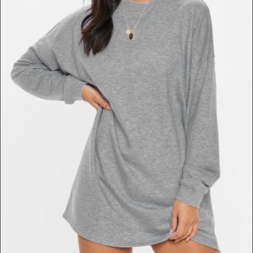Grey basic sweater dress